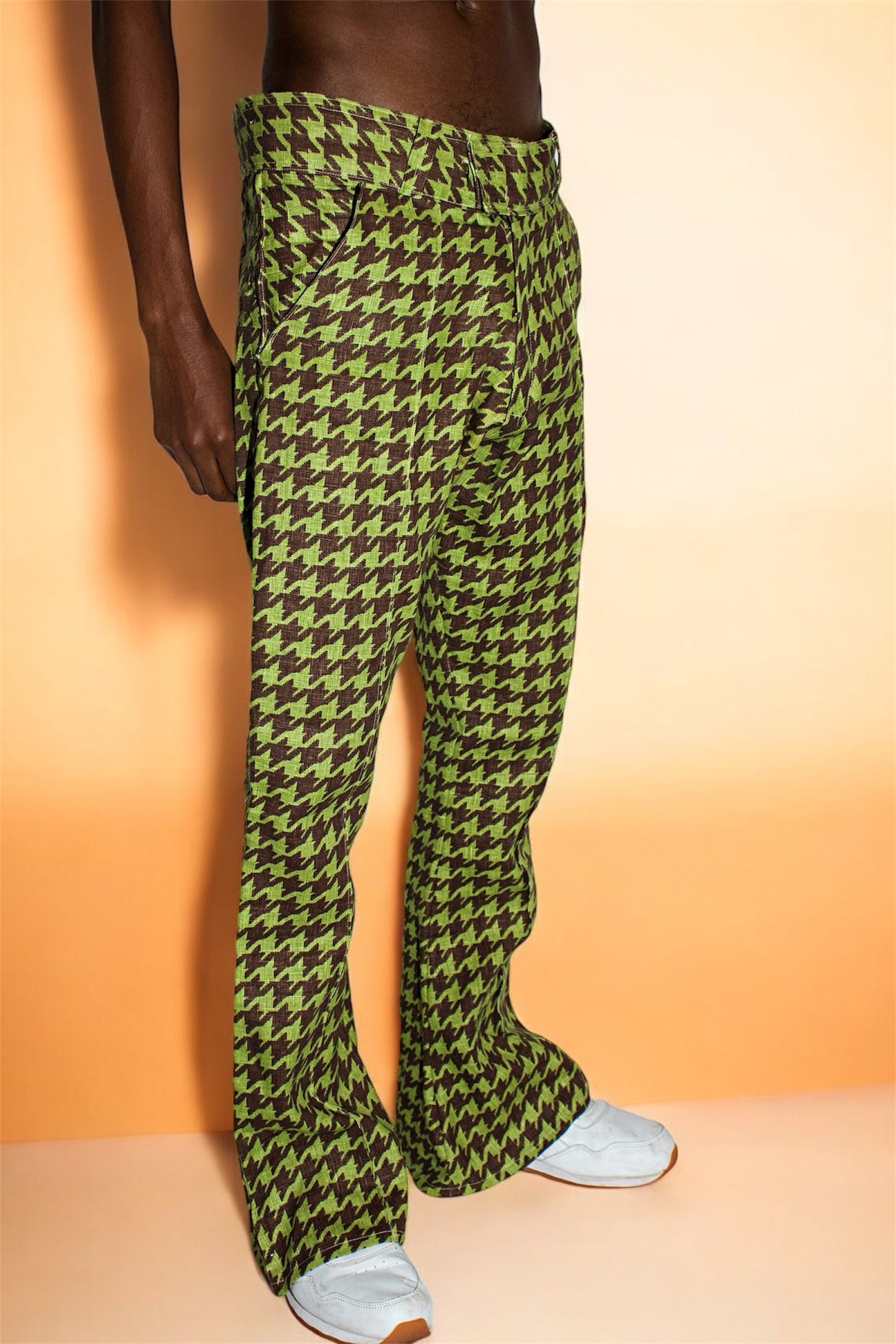 Green and Brown Houndstooth Trousers